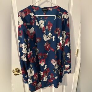 Lane Bryant Blue Floral Blouse 18/20